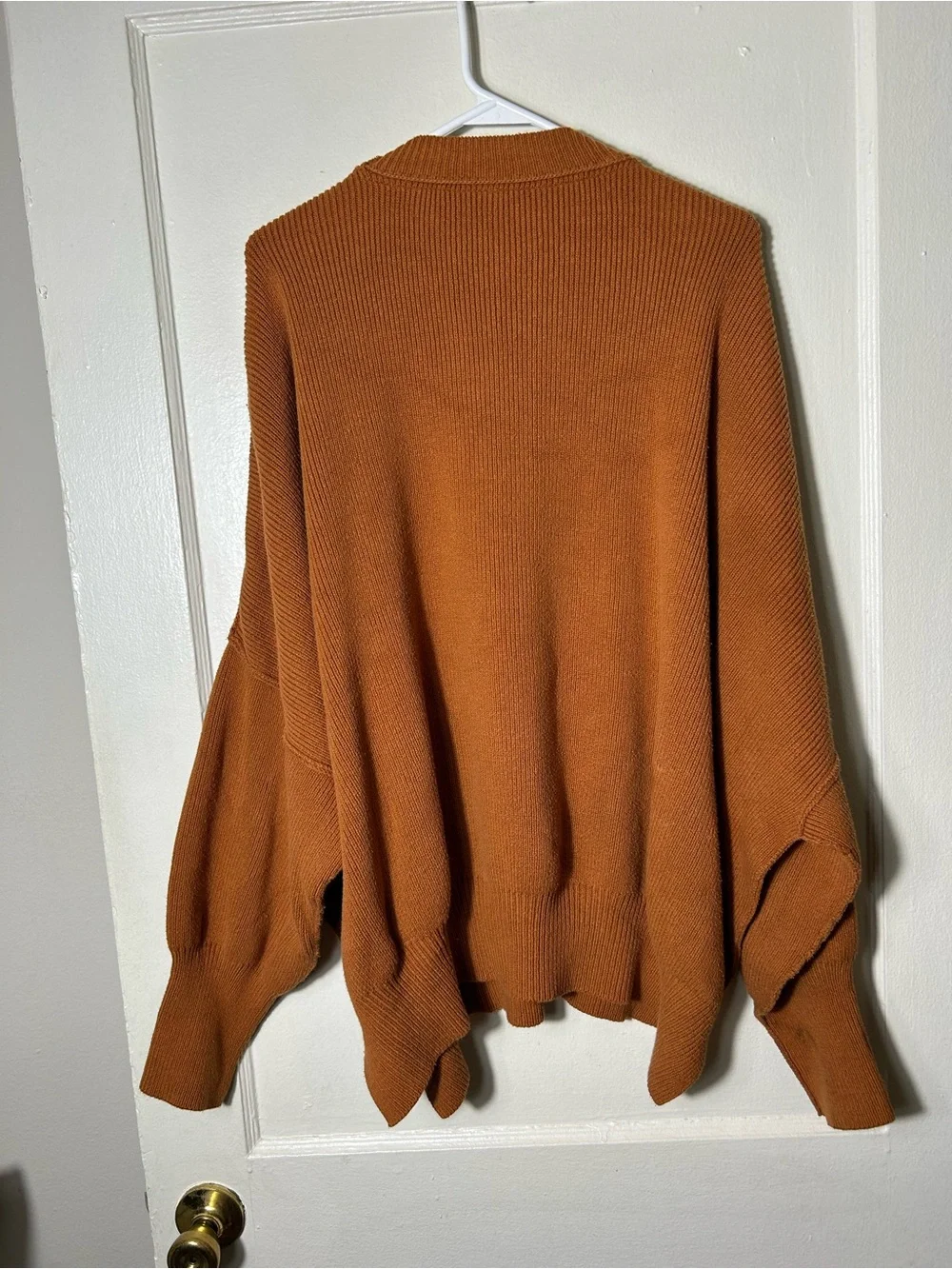 Free people orange brown easy street slouchy oversized sweater womens L